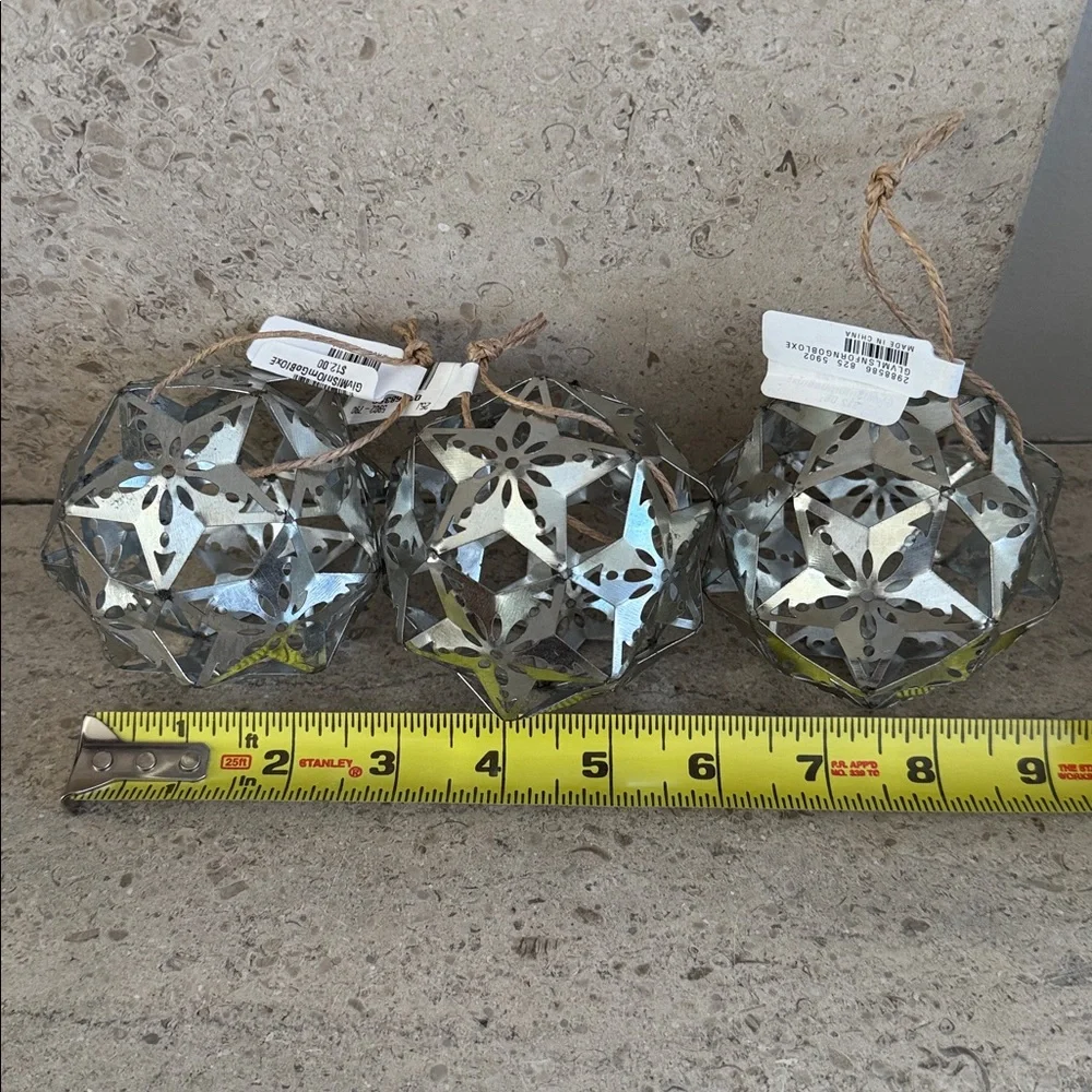 West Elm Metal Round Star Ornaments / Set of 3